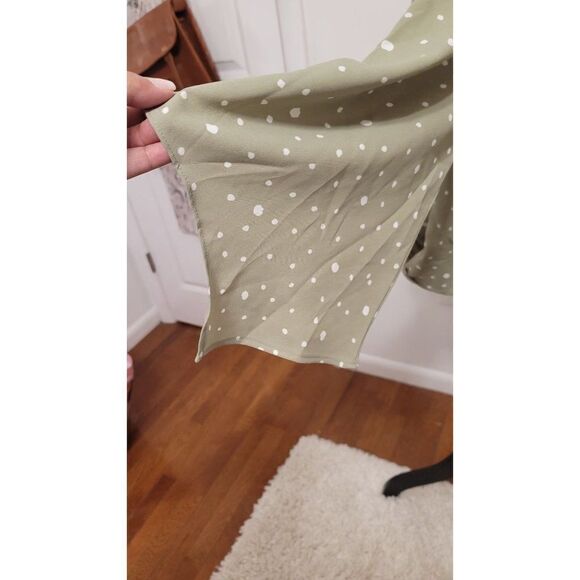 Oddy Faux Wrap Green Blouse Large - Picture 3 of 7